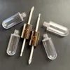 6 ml dubbele uiteinde transparante lipglosscontainers buizen ronde doorzichtige cosmetische buis tweekoppige platte kop lipglazuurfles