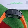 Kristal automatisch polshorloge RM-horloge Rm011 Oranje storm Zwart keramiek Limited Edition 30 stuks Herenmode Vrije tijd Zakelijk Sport Mechanisch horloge