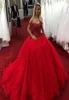 Novo barato vermelho quinceanera vestido fora do ombro contas formal princesa doce 16 idades meninas baile de formatura festa pageant vestido plus size personalizado ma1401291