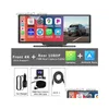 Auto Dvr Auto Dvrs Dvr Dash Cam 10,26 inch 4K 2160P Carplay Android Video Drive Recorder Stream Dashcam Truck Camera 5G Wifi Gps Aux Dro Otkqk