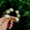 YYGEM – Bracelet en perles blanches de culture naturelles, 16x23mm, vert, fait à la main, 240305