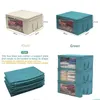 Storage Boxes Bins 1Piece Large Box Zipper Er Window Folding Organizer Bedroom Shelf Wardrobe Cloth Toy Fabric Foldable For Object Dhvil
