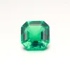 Losse diamanten Lab Grown Emerald Asscher Cut 6x6mm Colombiaanse hydrothermische smaragden steen