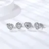 Kolczyki stadninowe MSE4027 Moissanite Heart Sterling Srebro dla kobiet 0,3ct i 0,5ct Main Stone 3 Paris