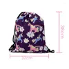 Drawstring Cartoon Pig Print Bag Women Travel Teenager School Brown Girl And Boy Backpack Fashion Female Storage Bags L1