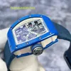 RM Watch Moissanite Watch Montre Rm030 French Limited Edition 100 Pieces of Blue Ceramic Material Transparent Automatic Mechanical