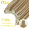Piece Yelo Olika färger Långt rakklipp 1428 tum naturlig osynlighet Human hårklipp i hårförlängningar kan omformas