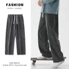 2023 workowate dżinsy męskie streetwear harajuku moda swobodne spusty widelegowe japońskie proste męskie spodnie dżinsowe 240311
