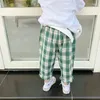Spodnie 2024 Koreańskie modne spodnie letnie dla chłopca kontrastujące kolory luźne swobodne vintage urocze kawaii street sport