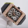 RM Watch Racing-Uhr, Sportuhr RM016, Roségold, Diamant, vollständig hohl, schwarzes Karbonfaser-Zifferblatt, Swiss Famous