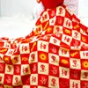Decken, schlafverbessernde Decke, lebendiges chinesisches Jahr, superweich, verschleißfest, waschbar, dekoratives Wohnaccessoire