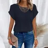 Blusas femininas leves topos elegantes primavera verão camiseta coleção o-pescoço manga curta pulôver cor sólida para cada