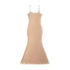 Sweet and Spicy Sexy Sleeveless Waist Strap Dress for Women Summer Pure Desire Style Charm Fish Tail Mid Length Wrapped Hip Skirt