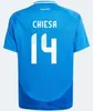 2024 italië voetbalshirts Italia 24 25 maglie da calcio VERRATTI CHIESA GNONTO voetbalshirt SCAMACCA IMMOBILE PINAMONTI heren kinderkit Spelerversie Lange mouwen