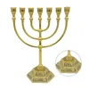 Candle Holders Candlestick Israel Manukka Hanukka Holder Shabbat Jewish Stand 7 Branch stolik domowy dekoracje