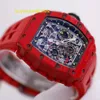 Montre-bracelet de sport en diamant RM, montre-bracelet Red Devil Rm11-03 pour hommes, en Fiber de carbone Ntpt, automatique, mécanique, célèbre montre de sport de luxe, montre unique