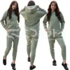 Confortável conjunto de jogger com capuz moderno velo Athleisure desgaste feminino inverno com capuz agasalho lounge em estilo com