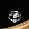 Роскошное серебряное обручальное кольцо унисекс с квадратной бриллиантовой цепочкой