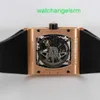 RM Watch – montre suisse tactique pour hommes, RM016, boîtier en or Rose, cadran entièrement creux en Fiber de carbone noir, automatique et mécanique
