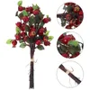 Decorative Flowers Floral Accessories Artificial Rosehip Berries Christmas Holly Garland Decorations Pine Cones Simulation Pomegranate