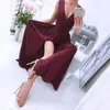 Elegant Classy Wedding Party High Slit Dresses For Women 2024 Temperament Deep V Neck Sleeveless Ladies Woman Clothing 240309