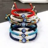 Charm Armband Ny Evil Eye Weaving Lucky Red och Black Thread Par Chain Handmade Bönarmband Pulsera Jewelry for Friends Q240321