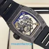 Berömd fancy watch rm armbandsursserie rm055 ntpt kolfiber diamant inlagd mode fritid sportmaskiner armbandsur