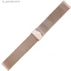 Watch Bands Zhangeer Quick Release Stainless Steel Wrist Band 12-26mm Straps Rose Gold Mesh Strap Comfortable es Accessories Y240321