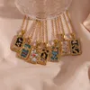 Conception en acier inoxydable Tarot carte colliers coloré géométrique impératrice lune soleil amoureux bijoux de noël cadeau pour les femmes 240311