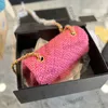 Axelväskor 22k kvinnors ull tweed rosa blå quiltad klassisk mini klaff fyrkant guld metall hårdvara matelasse kedja crossbody t wsaeh