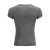 Hommes col en V à manches courtes T-shirt Fitness Slim Fit T-shirt de sport bandes de mode solides Tees hauts été tricoté vêtements de sport 240320