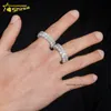 Projektant Hot Selling Hip Hop S925 10K 14K 18K Real Gold Wedding Full Lab Evn VVS Moissanite Diamond 925 Zaangażowanie biżuterii Eternity Band Pierścień