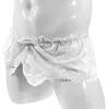 Underpants Mens Adult Frilly Lace Ruffled Crossdress Sissy Panties Maid Briefs Underwear Lingerie Knickers See Through Hem Mini Skirt