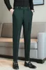 Men's Suits High Quality Business Suit Pants For Men Solid Color Casual Office Social Trousers Comfort Slim Wedding Party Formal 2024
