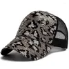 Boll Caps Cntang Kvinnor Baseball Cap Summer Mesh Hat Fashion Leopard Spangle Design Hatts For Woman Outdoors Sun Visor Justerbar