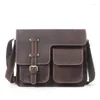 Tasche Nesitu A4 Dicke Echte Crazy Horse Leder Männer Messenger Taschen Hohe Qualität Vintage Braun Schwarz Rindsleder M3351