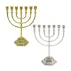 Candle Holders Candlestick Israel Manukka Hanukka Holder Shabbat Jewish Stand 7 Branch stolik domowy dekoracje