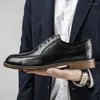 Casual Shoes Fashion Business Men Genuine Leather Lace Up Dress Working Male Wedding British ShoesA025