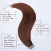 Verlängerungen Klebeband in Haarverlängerungen 100% menschliches Haar gerade nahtloser Hautschusskleber doppelseitiger Klebeband Enden hohe Qualität 20pcs/Pack