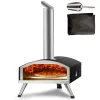 Processorer vevor 12 "bärbar pizzaugn träfyrad matkvalitet rostfritt stål BBQ -picknick bakning pizza brännare för bakgård utomhus camping