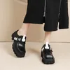 Модельные туфли, 2024 г., женские готические черные туфли-лодочки на платформе, летние повседневные тапочки с квадратным носком, обувь размера плюс 43