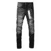 Purple Bxxxd Jeans with American High Street Paint Distressed