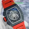 RM Watch Бизнес-календарь Наручные часы Rm011 Автоматические механические часы, ограниченная серия из 88 экземпляров Rm011-fm Midnight Fire Black Ceramicside Материал NTP