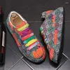 Повседневная обувь Весенние мужские модные цвета со стразами на платформе со шнуровкой Повседневные туфли на плоской подошве Мужские лоферы Спортивные прогулочные кроссовки Zapatillas Hombre