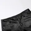 Mens Leather Shorts Elastic Fashion PU Leather Short Pants Dance Party 240320