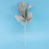 Decorative Plates 14Pcs Artificial Flocked Greenery Leaves Short Stems Faux Lambs Ear Urn Filler Plants For Home Wedding