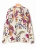 Malhas femininas lã misturada camisola vintage floral jacquard o-pescoço manga longa senhoras solto elegante pulôver topos primavera 2024