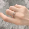 14 k Gelbgold Neue Mode Gehobenen Schmuck Rose Gold Farbe Zirkon Gürtel Schnalle Form Hochzeit Braut Ringe Für Frauen damen