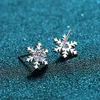 2023 Snöflakestudörhängen 925 Sterling Silver Luxury 0.1-2CT VVS Lab Diamond Earring Jewelry Womens Fashion