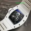 RM Watch Swiss Watch Tactical Watch RM055 Series White Ceramic Manual Machinery RM055 41.5*50mm